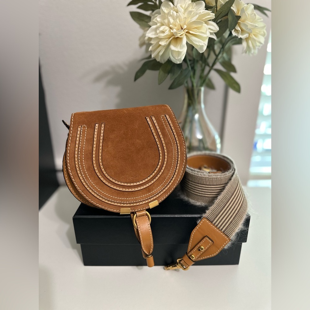 *SOLD* RARE Chloe Tan Suede Marcie Saddle Crossbody Bag